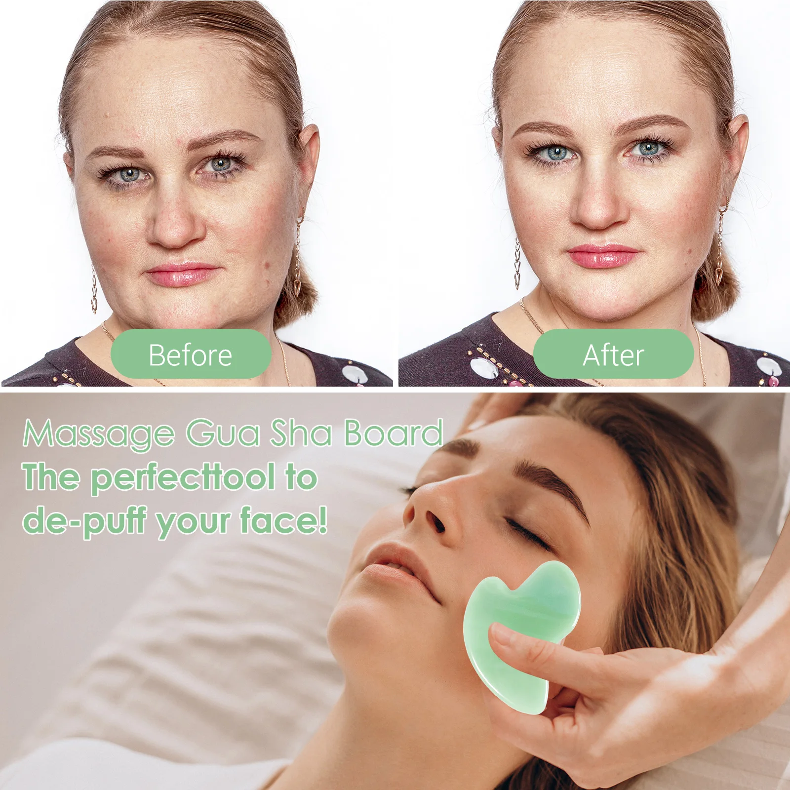 Custom Logo Heart Shape Gua Sha Board Jade Stone Gua Sha Facial Tool Face Massage SPA Acupuncture Therapy Facial Lifting Tool