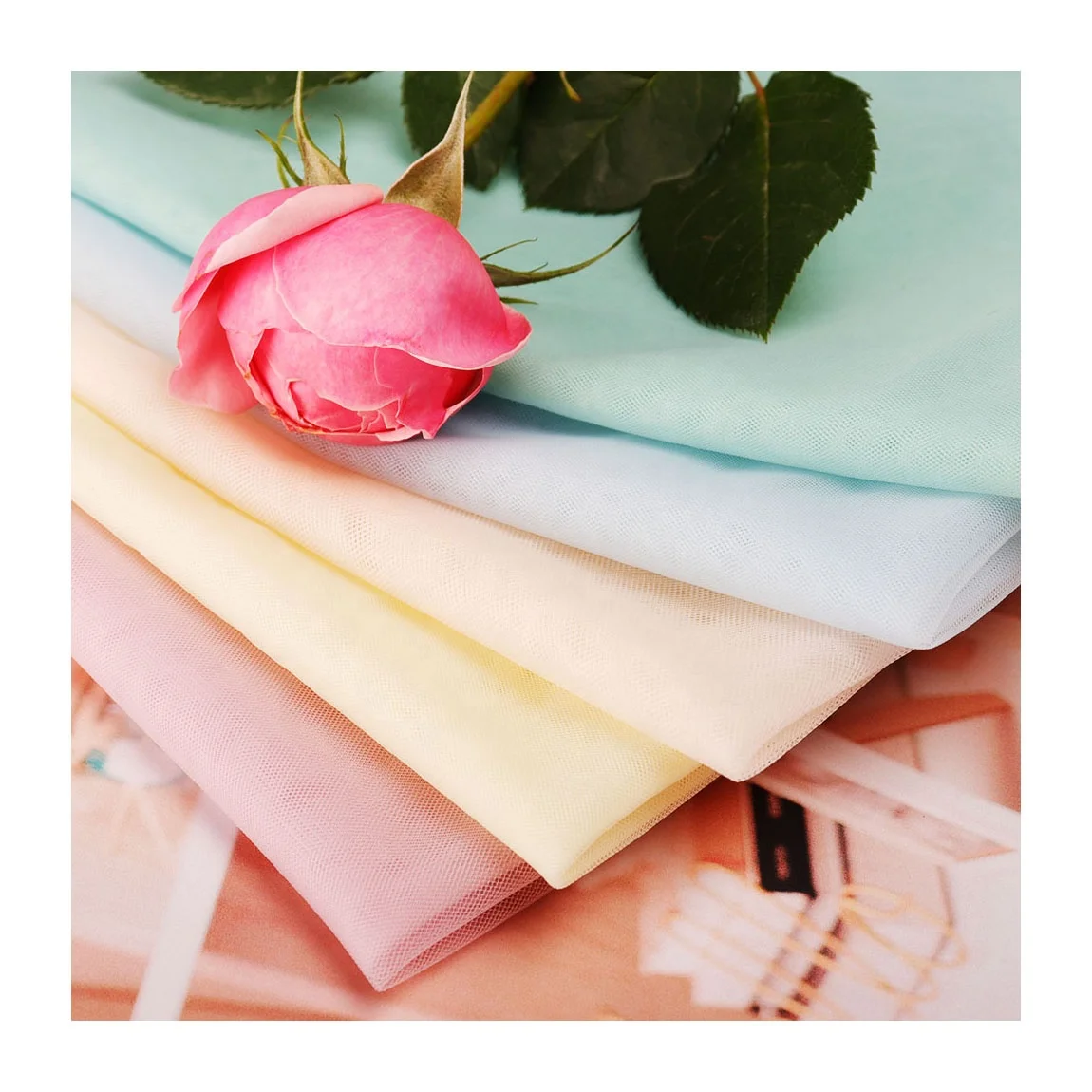 Wholesale Popular Soft 100% Nylon American Tulle Fabric Wedding Robe Fabric For Lady Skirt