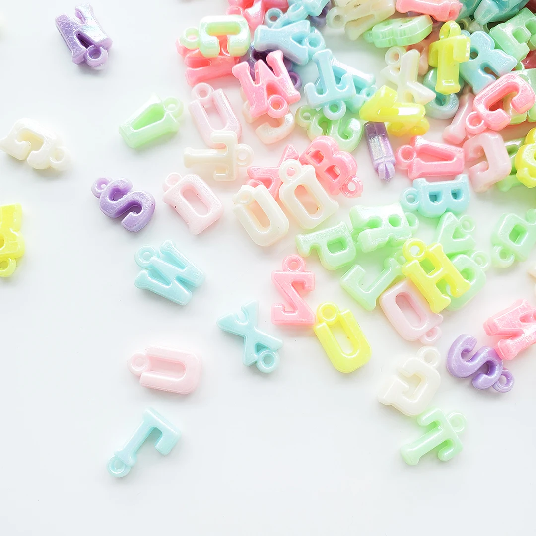 Chen Ming Jewelry 500 g Acrylic Alphabet Letter Charms A-Z Beads ABC Beads for Jewelry Making Bracelets Necklaces Key Chains