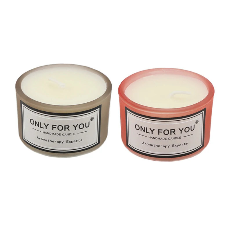 Factory Custom Logo Fragrance Small Round Glass Cup Scented Candle, Wholesale Essential Oil Small Private Label Jar Candles