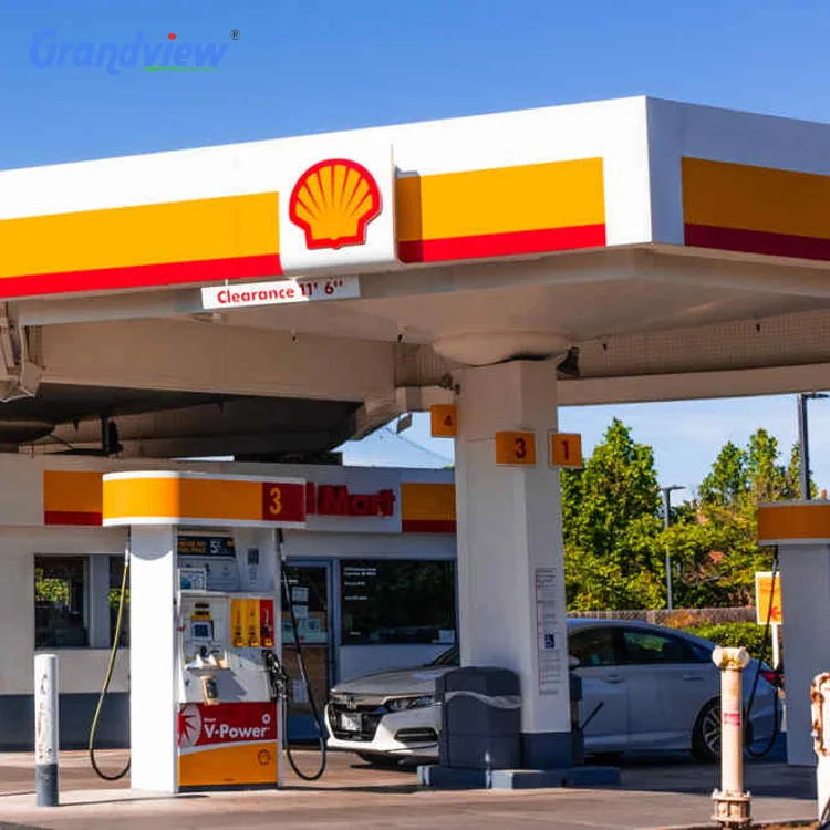 Petrol station gas station filling station signage canopy fascia