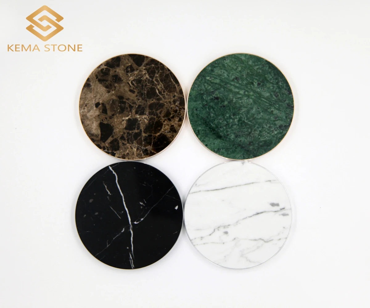 Natural Marble Stone Fast Charger Qi Wireless Charging Pad For Iphone and Mobile Phones