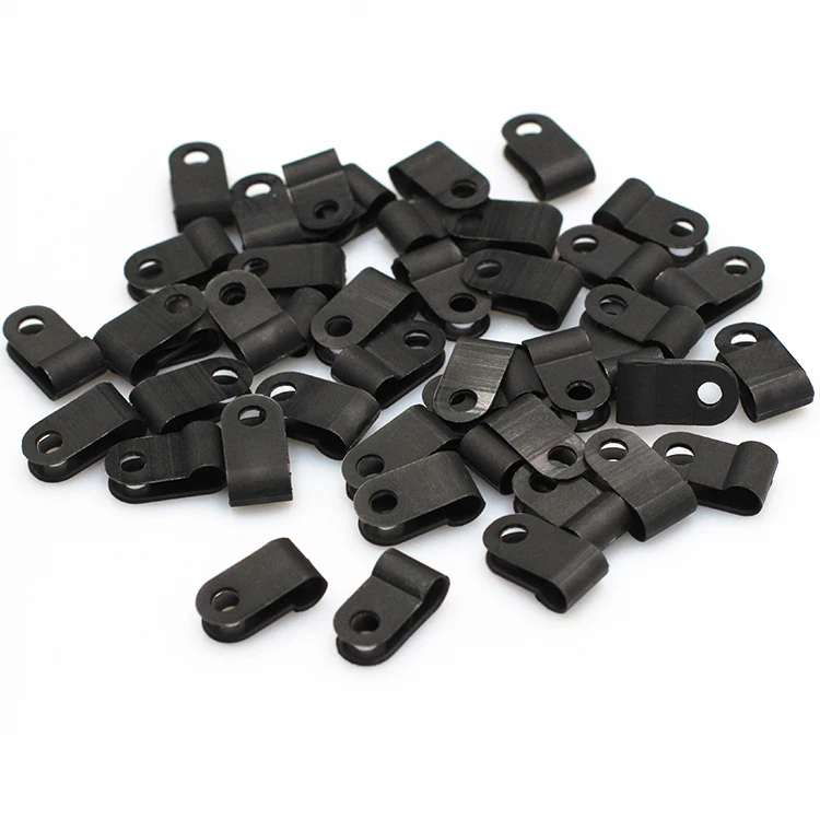 100PIC/BAG Nylon Screw Wire Clips R-type Clip Cable Clamp Fasteners Tubing Clips