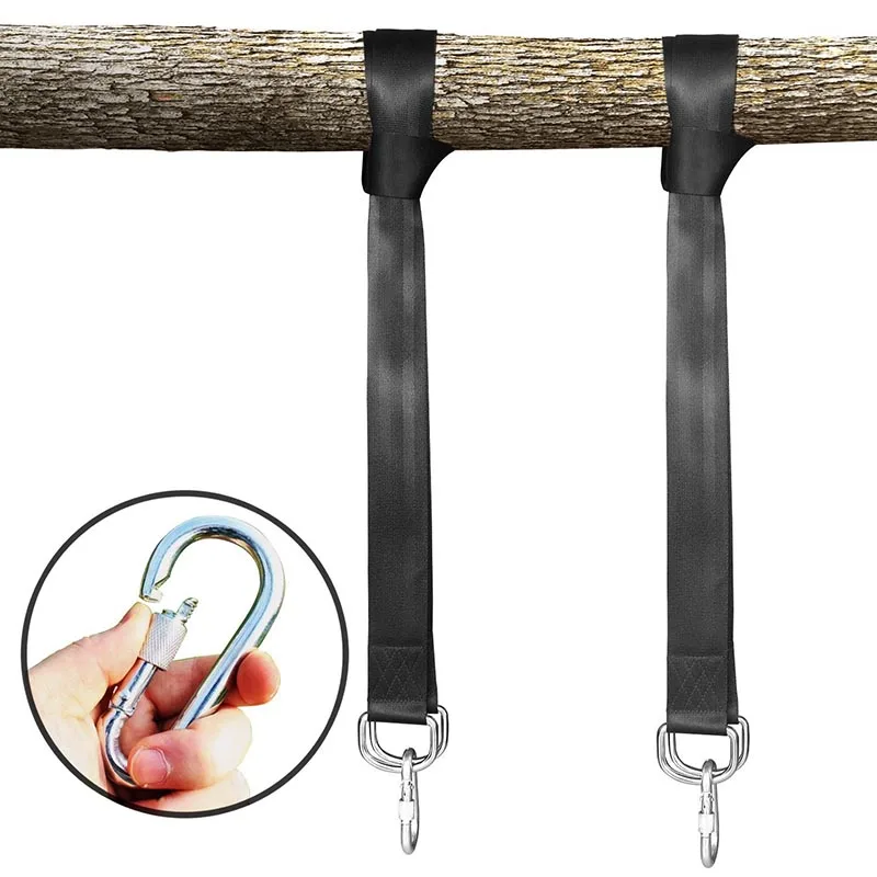 Tree Swing Hanging Strap Kit with 2 Strap & Snap Hook for Outdoor