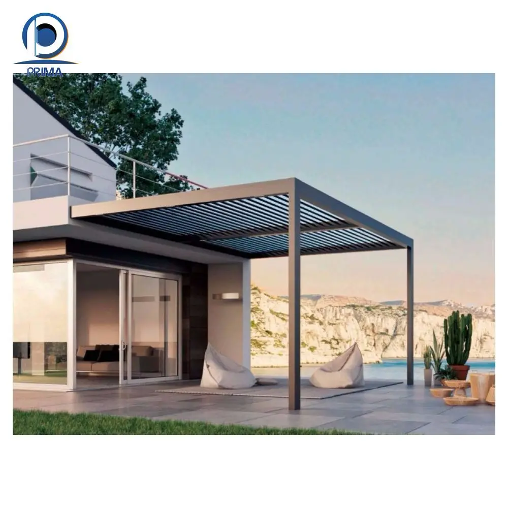 Prima Factory Good Price Customization Aluminum Exterior Pergola with Blinds For Housing Garden