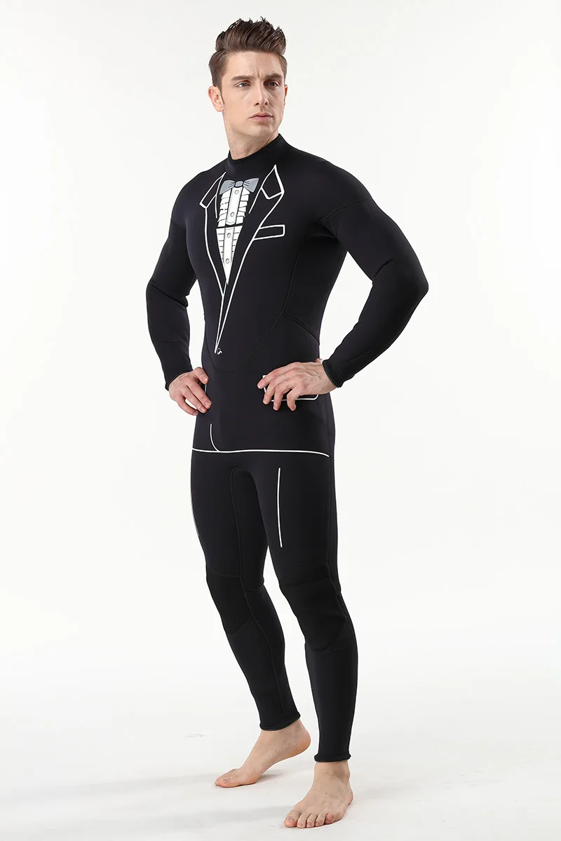 Customized Print Mens 3mm Stretch Neoprene Comfortable Swimming Diving Suit Surfing Tuxedo Wetsuits