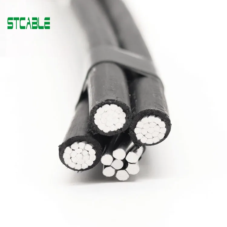 Power cable xlpe insulation with bare neutral messenger 0.6/1kv 4 core abc cable