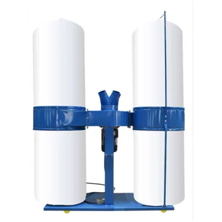 4KW 380V  Double bucket  Wall type wood chip shop dust collector for woodworking wood dust collector