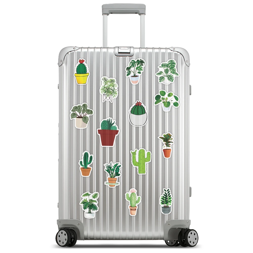 50pcs Cartoon Graffiti Plant Stickers for Notebook Water Cup Decal Laptop Home Decoration  PVC Sticker Custom