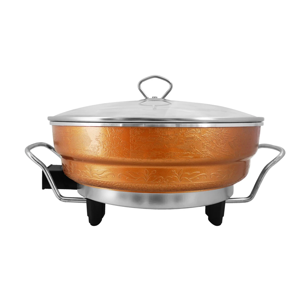 2023 Multifunction Chinese and Korean Cooker Soup Hotpot Steam Electric Heating Insulated Hot Pot with Food Steamer for Cooking