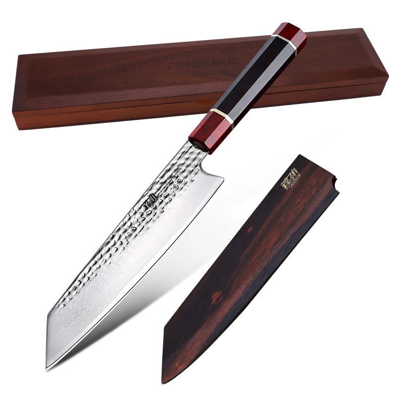 FINDKING 9 inch 67 layers Damascus Kitchen Chef Knife Octagonal Ebony Wood Handle VG10 high-end Damascus Steel Kitchen Knife