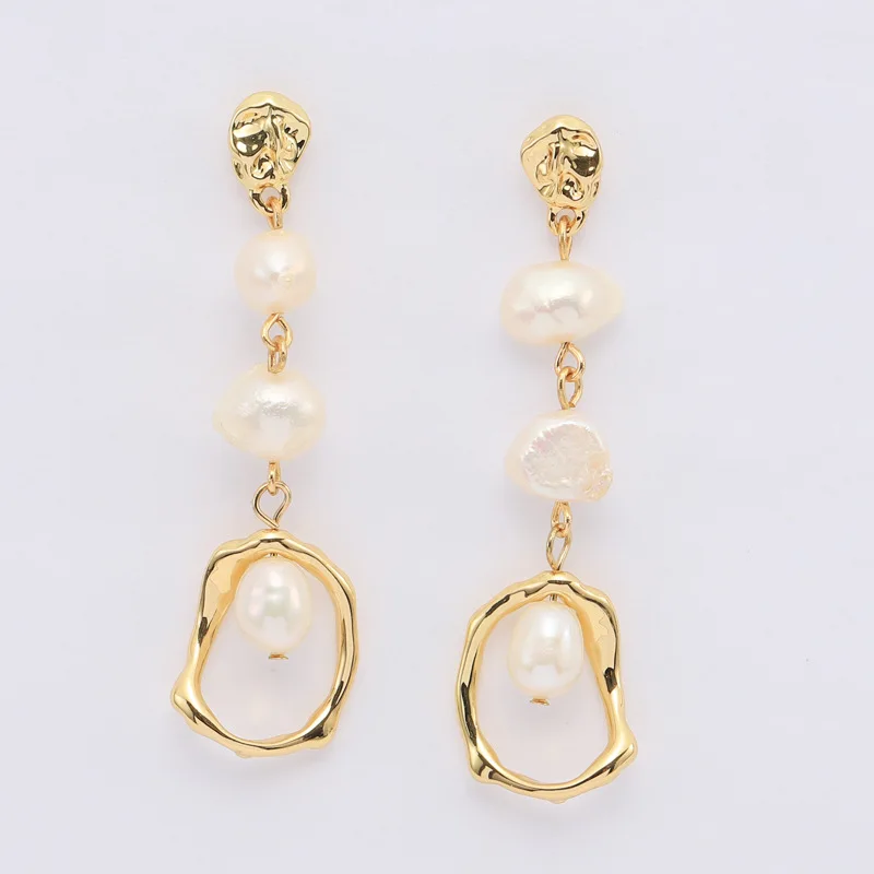 Wholesale Fashion Dangle Handmade Earrings Pearl Earrings For 925 Sliver Needle Earring