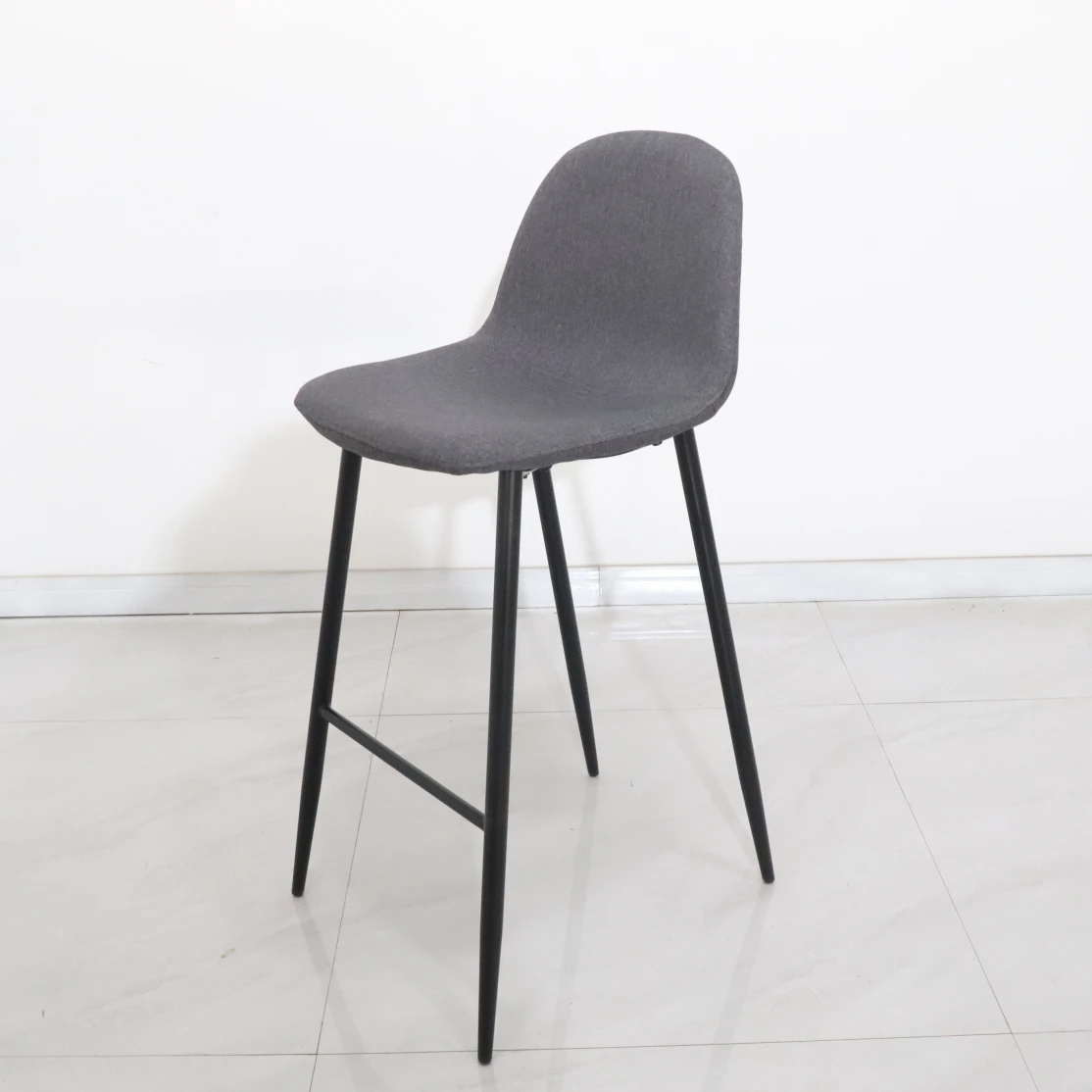 Bar Restaurant Home Furniture Metal Spray Legs High Back Barstools Bar Chairs with Backrest