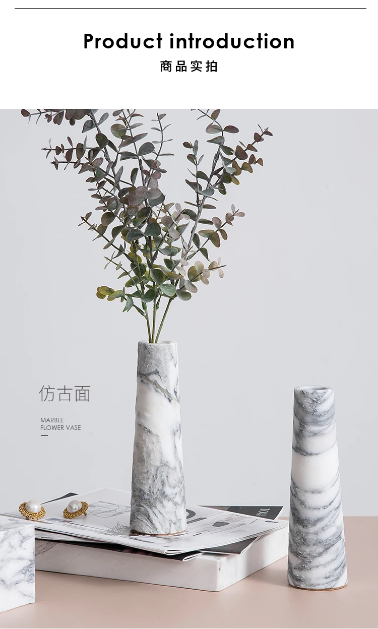 Nordic Ins creative home marble vase planter hydroponic bonsai