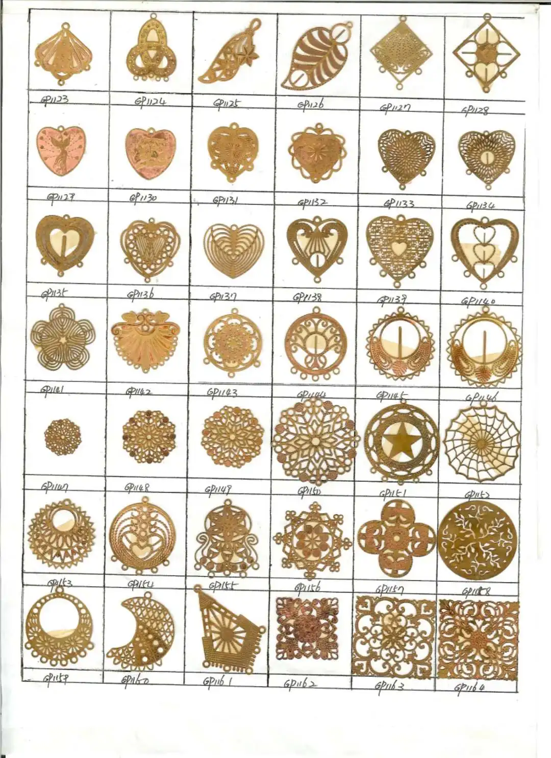 filigree stapling brass findings jewelry components