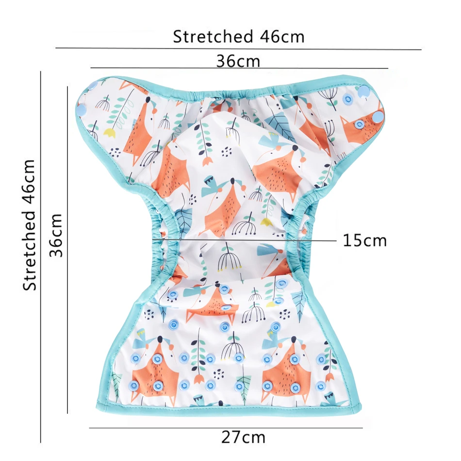 Happy Flute Washable Baby Cloth Diaper Cover Reusable Cloth Diaper Cover For Infant
