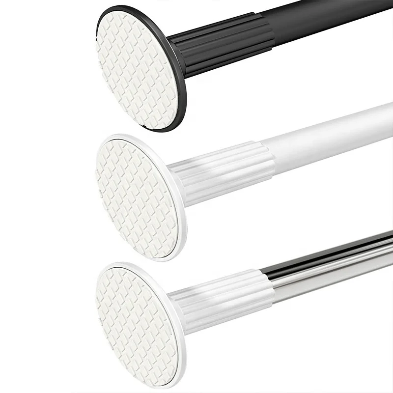 
Manufacturer wholesales high quality no punching and retractable design shower curtain rod with 