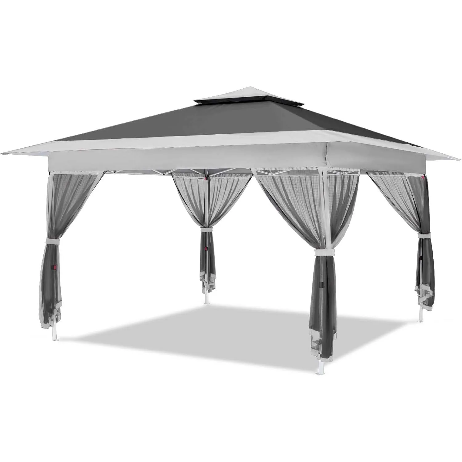SCOCANOPY shelter Pop Up Gazebo Outdoor Canopy Tent with Mosquito Netting for Patio Garden Backyard Proteccion UV (Grey)