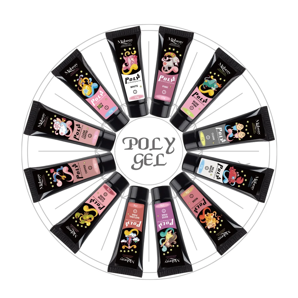 Поли гель быстрое строительный гель 15 г ногтей акрил гель 12 созвездий для наращивания ногтей 12 видов цветов