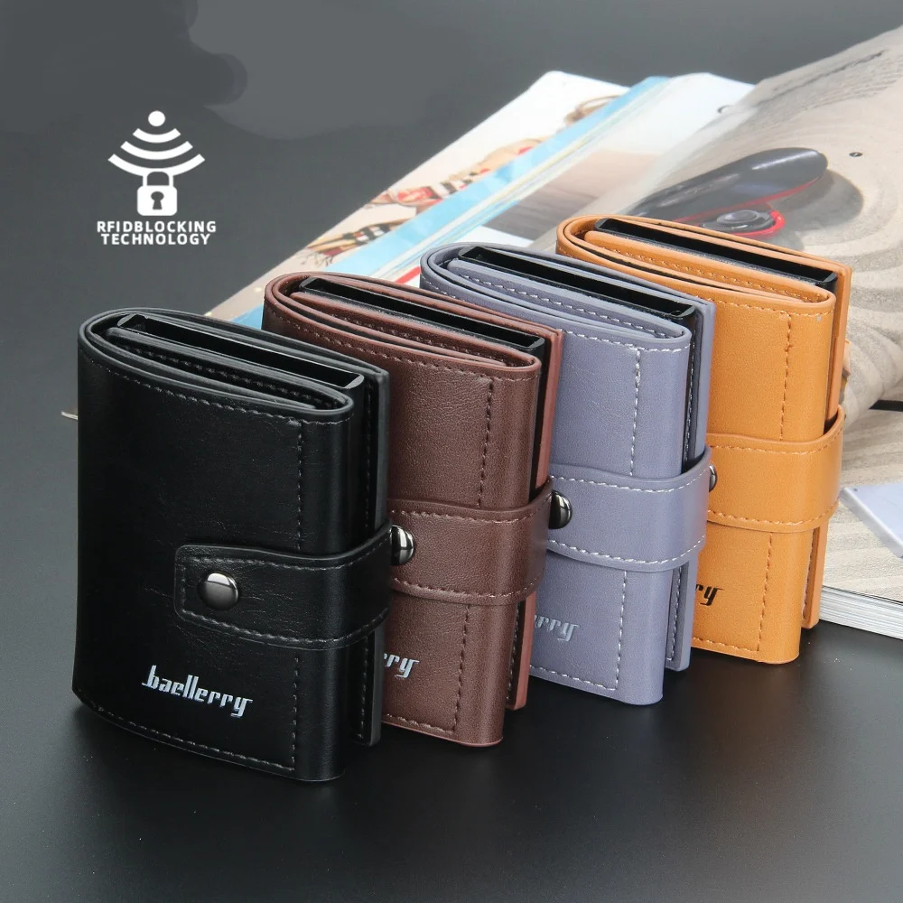 Men aluminum box credit card holder Mens Slim Wallet RFID Blocking Bifold Credit Card Holder for Men