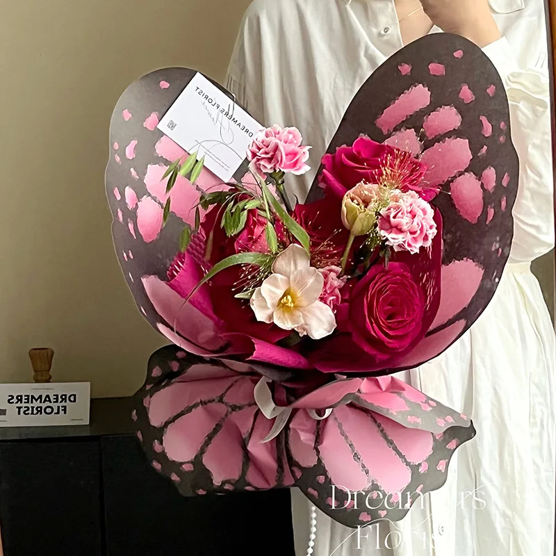 JOYWOOD  Butterfly style wrapper bouquet design waterproof florist packaging flower floral wrapping paper