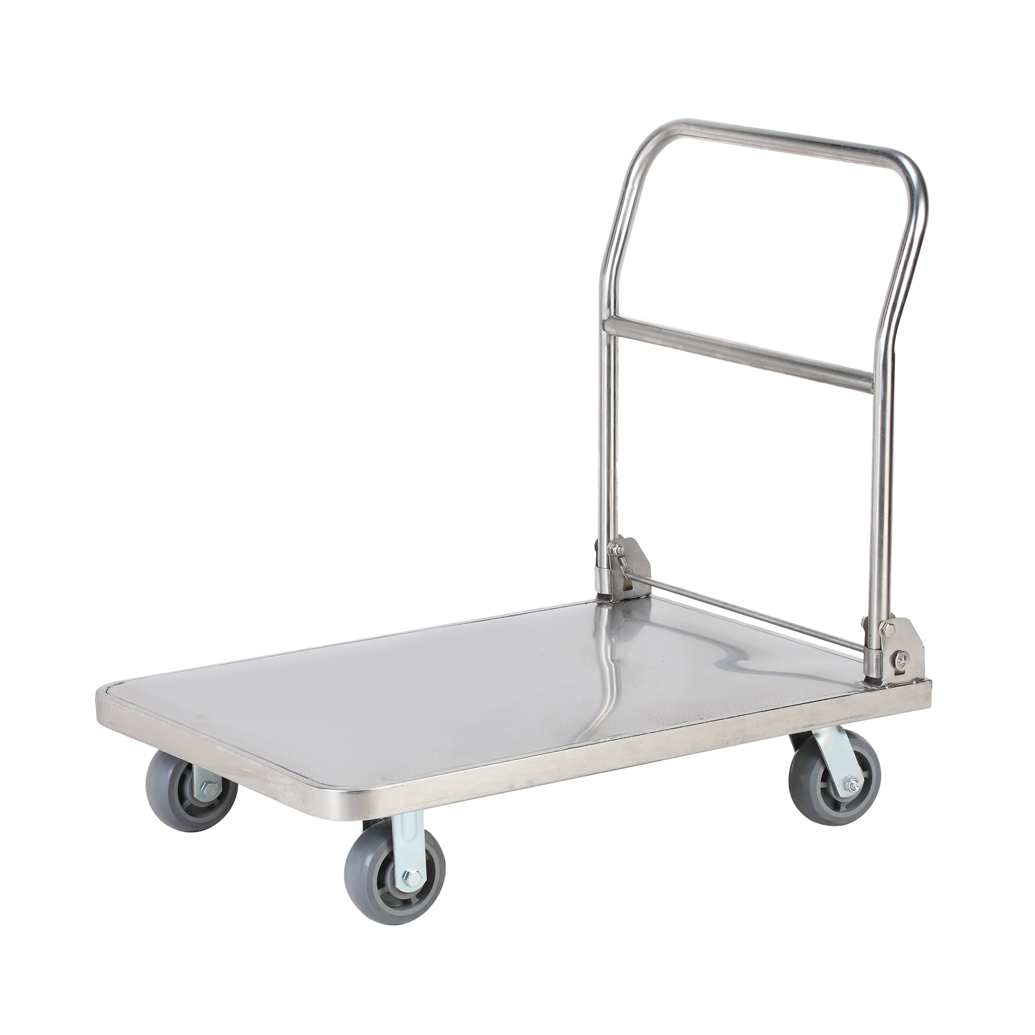Heavy-Loading Stainless Steel hand carts & trolleys Durable Foldable Metal Platform trolley hand truck for transportation