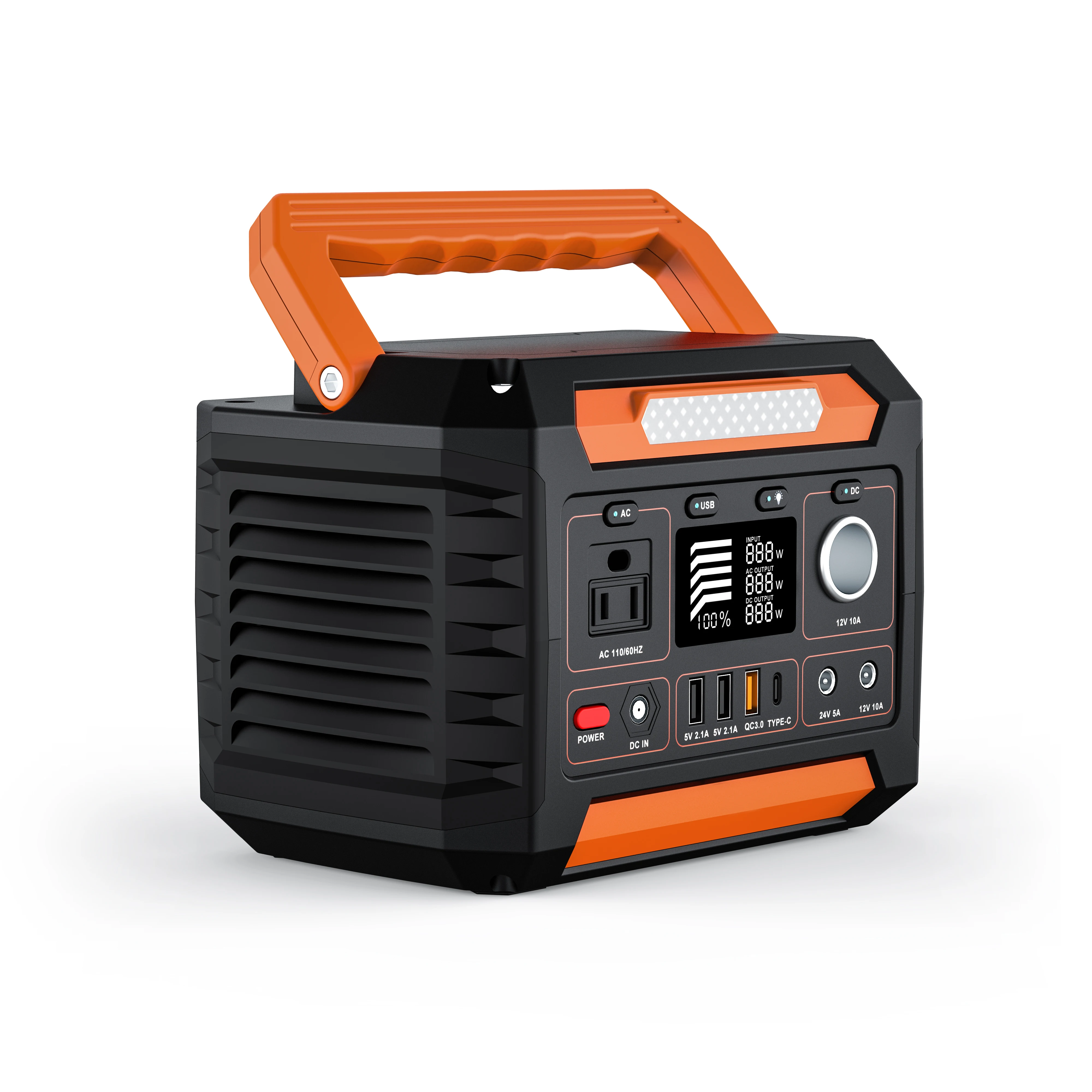 Large capacity lithium battery 288wh energy storage power station 110V 300W solar generator for outdoor and household use