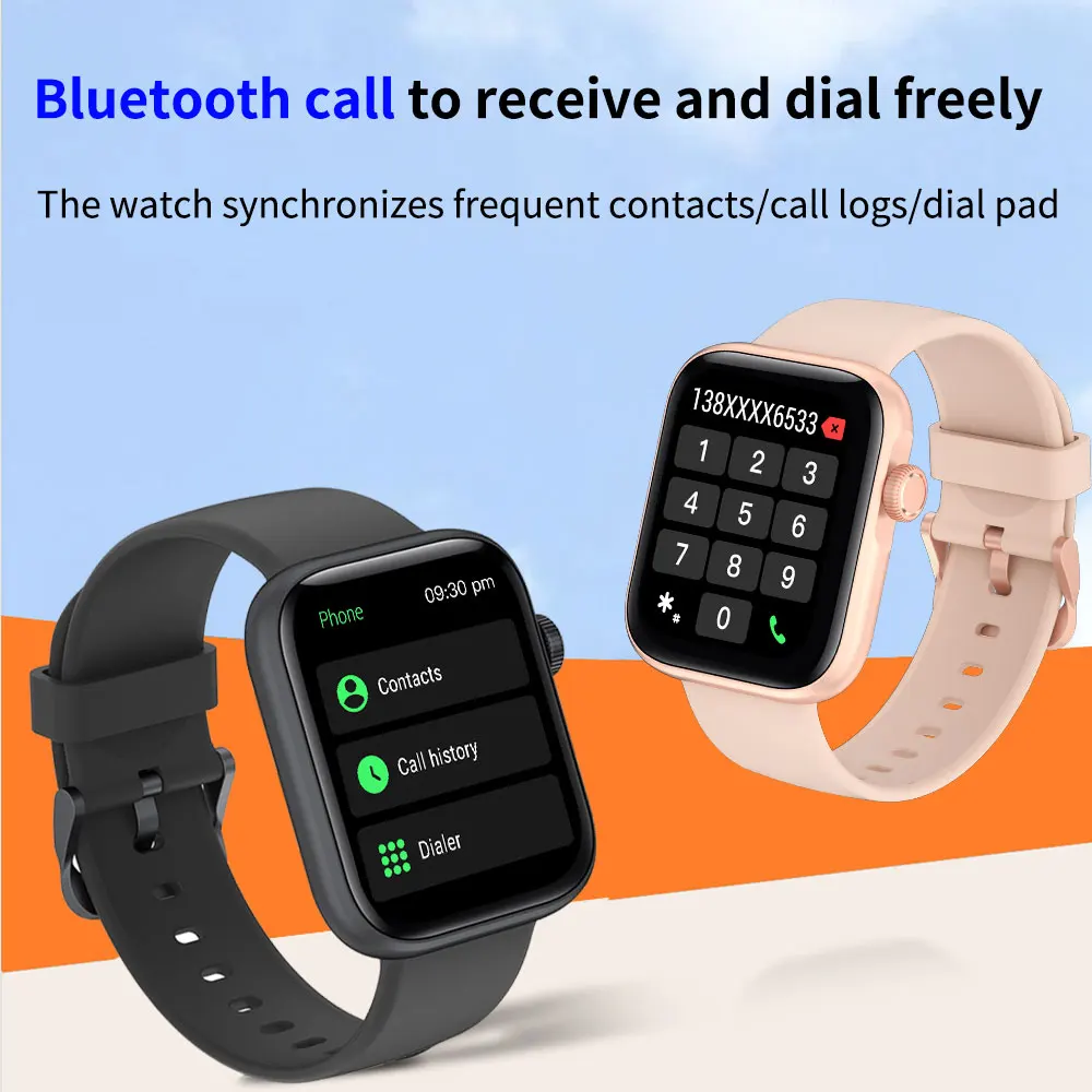 Bluetooth call heart rate blood oxygen temperature detection voice assistant motion alarm health waterproof LC201 smart watch