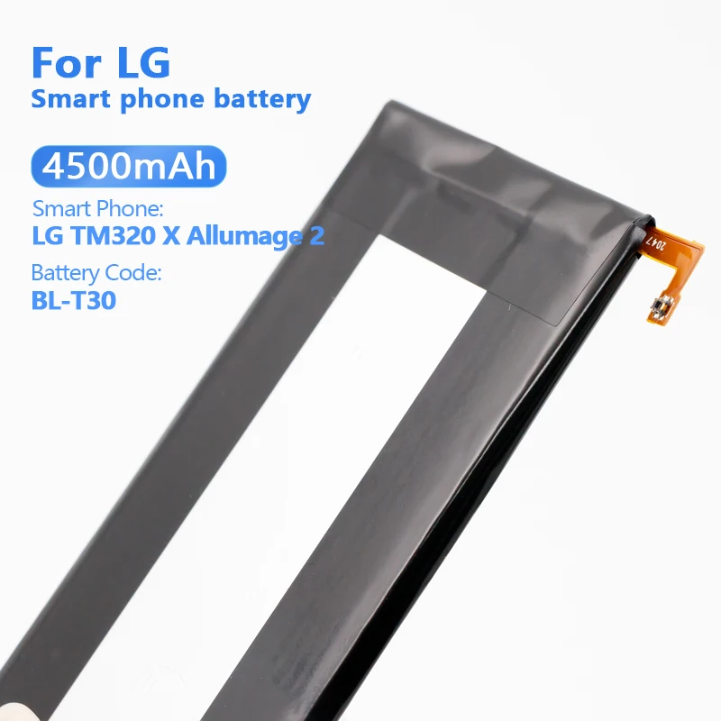 Android smart phone battery for LG TM320 X Allumage 2 BL-T30 4500mAh Replacement battery Blue Ray