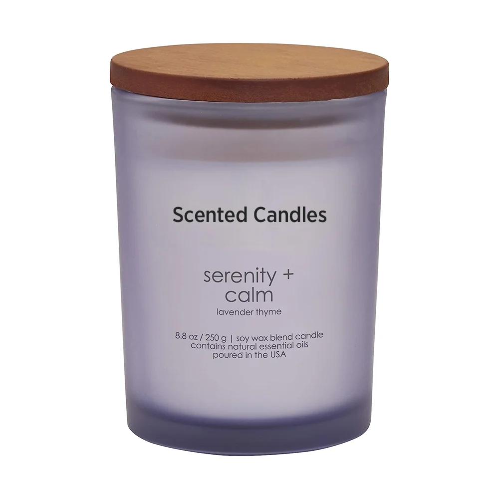 Luxury Home Decor 100% Soy Wax Glass Fragrance Candles Custom Essential Oil Strong Scent Eucalyptus Scented Candle