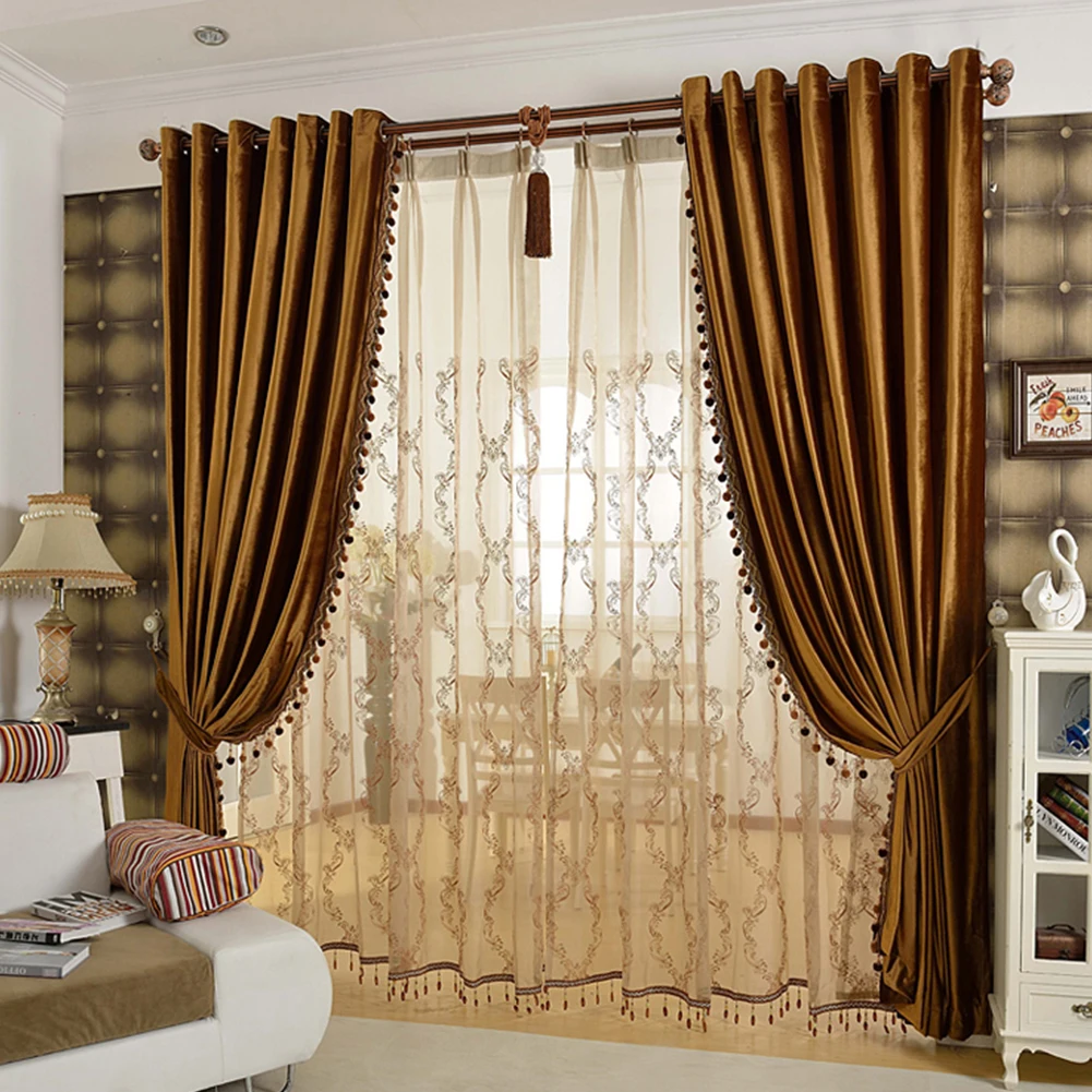  Hot Sell Solid Colors Ready Made Velvet Blackout Curtains Used for the Hotel Living