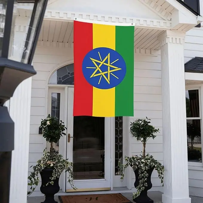Factory Custom High Quality Durable Polyester Fashion Ethiopia Lion Judah Flag in Door 3x5 FT Ethiopia Flag