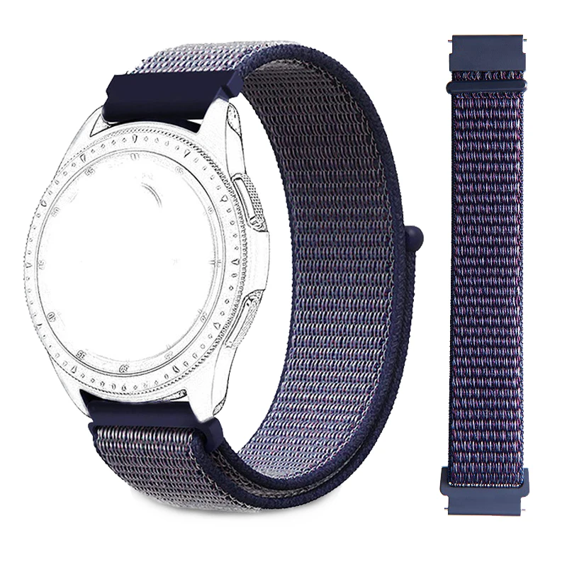 Hot Midnight Blue 20mm 22mm Quick Release Watch Strap Woven Nylon Sport Loop Bracelet Band for Samsung Galaxy Watch