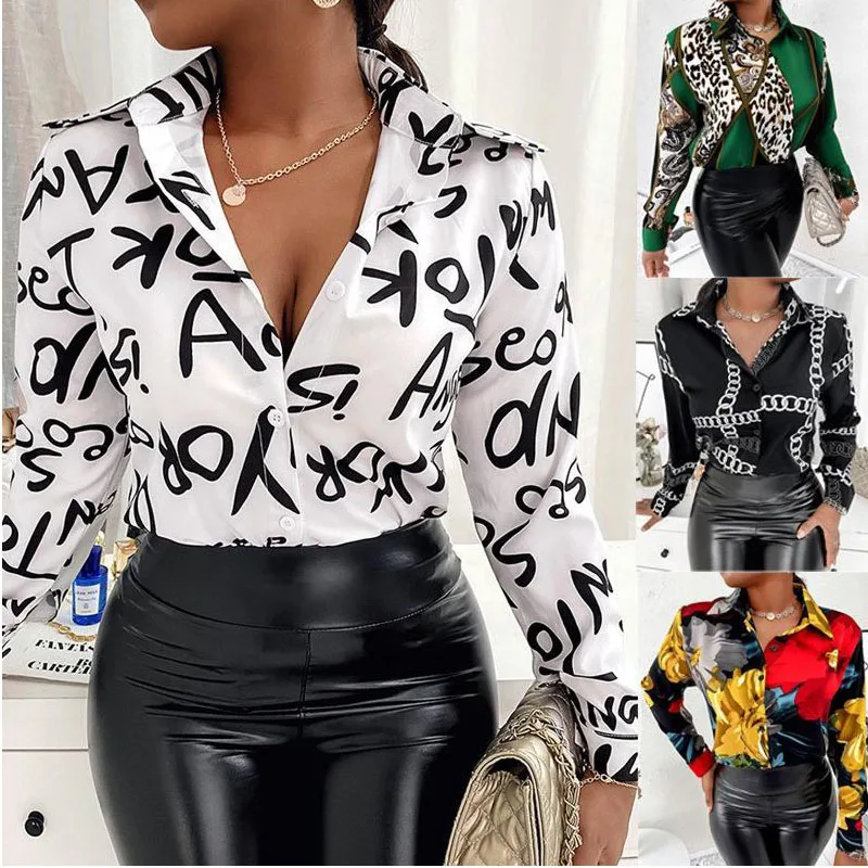 Blouses for Women Button Down Casual Long Sleeve T-Shirts Business Tops