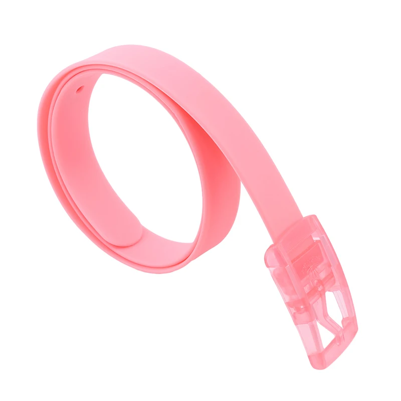 Eco-Friendly Plastic Silicone Rubber Belt Korean Style Smooth Buckle For Women Men Unisex Candy Colors 5 Color New