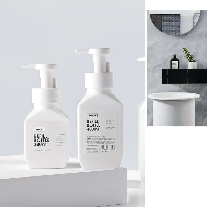 Wholesale 280ml 400ml Refillable Shampoo Body Lotion Plastic Bottle with Pump