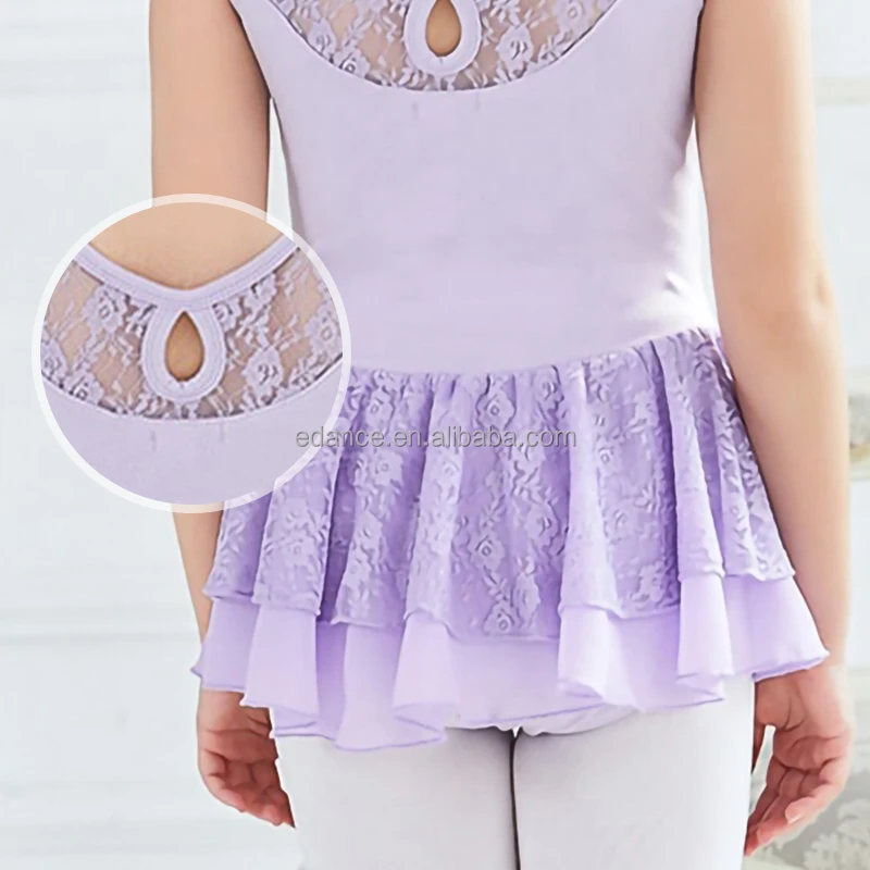 Wholesale Custom Cotton Dancewear Girls White Ballet Dance Leotard Dress for Kids