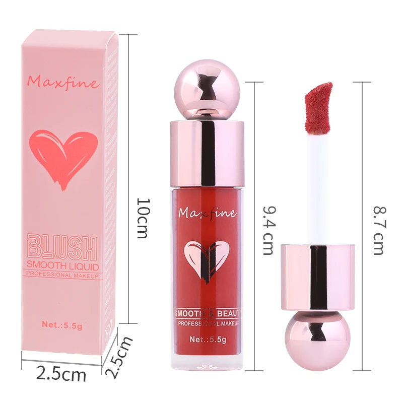 5 Colors Liquid Blush Waterproof Multi-purpose Facial Nourishing Blush Stick Soft Cheek Natural Blusher Cute Korean Makeup