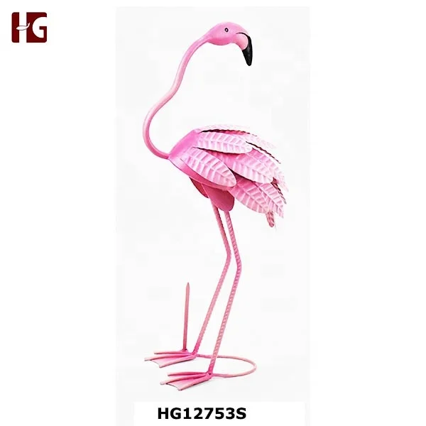 Flamingo Garden Statues Sculptures Metal Birds Yard Art Outdoor Statue
