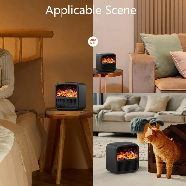 N06 New Energy Desktop Electric PTC Fan Flame Air Heater