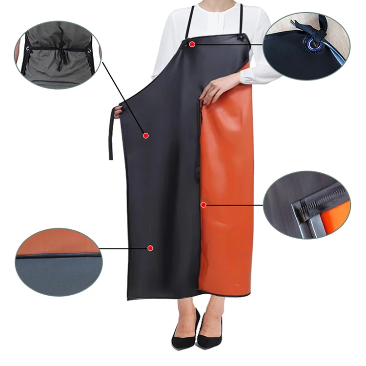Custom Industrial Chemical Apron Safety Working Heavy Duty Thickened Pvc Waterproof Apron Man For Chef Kitchen Cooking Meat