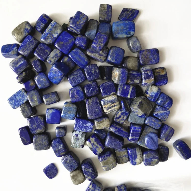 wholesale natural crystal cube healing stone polished lapis lazuli tumbled stone