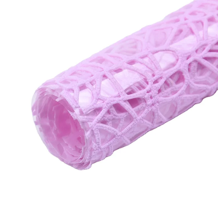 Korean Flower Bouquet Wrapping Paper Rose Waterproof Mesh Pink R Size 60*60cm Offset Printing Mixed Pulp Chemical Pulp Recycled