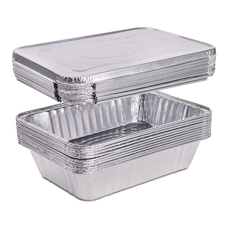 9x13 Half Size 10pack 20pack 50pack Disposable Rectangle Aluminum Foil Food Containers/Pans/Trays With Lids