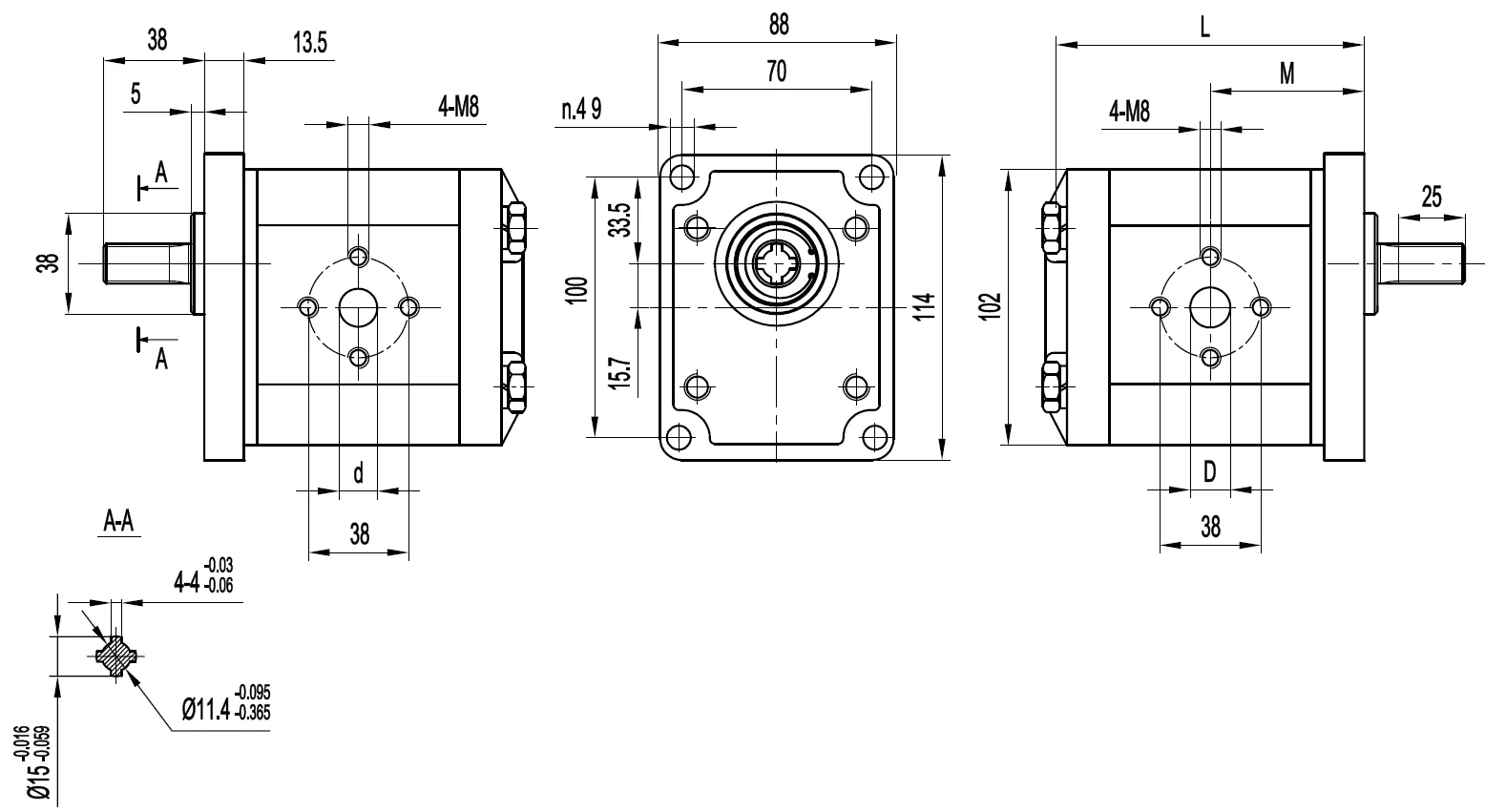 Group2 KGP2E3 pto hydraulic pump tractor for farm equipment