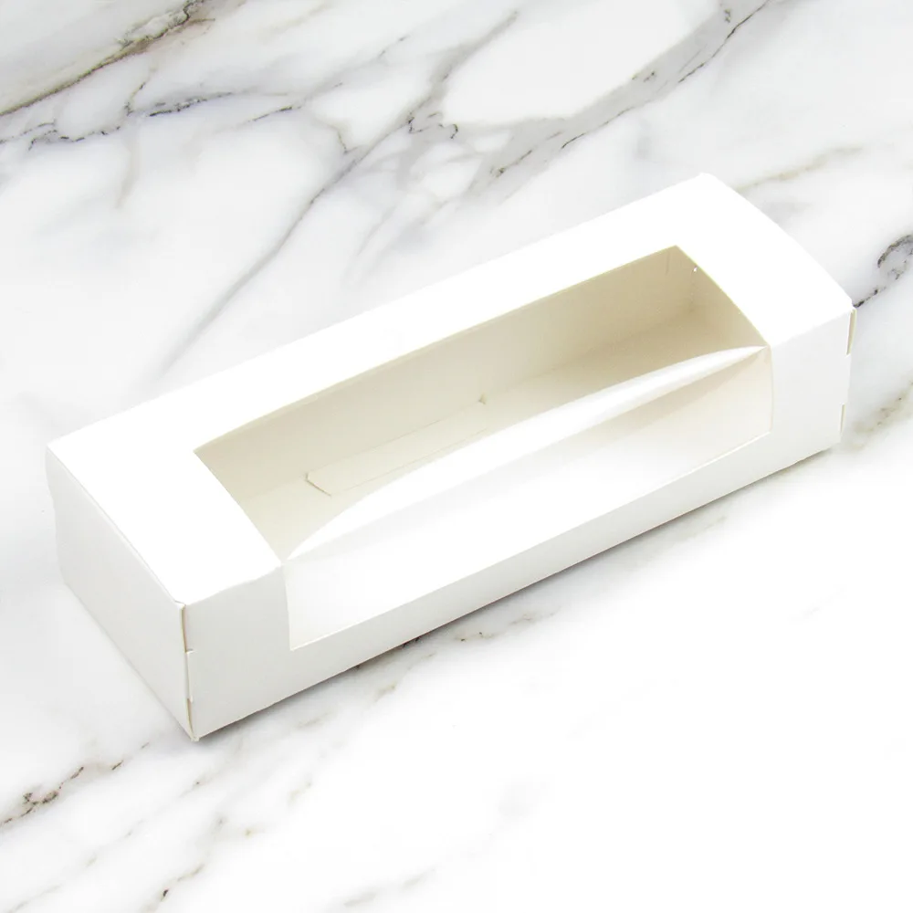 Custom Logo Food-Grade Kraft Paper Folding Takeaway Box PVC Window Macaroon Cake Packaging Foil Cookie Food Packaging