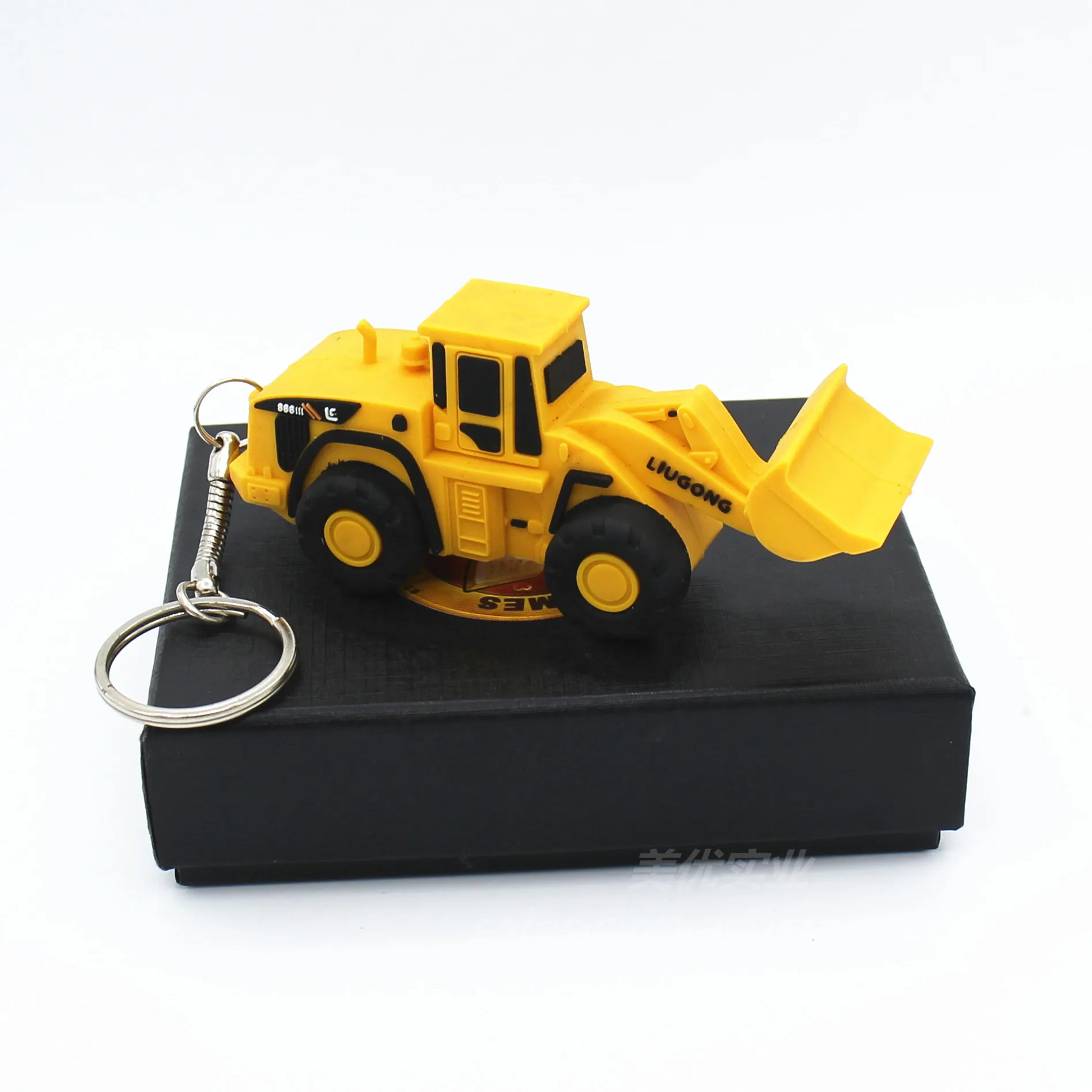 SL-006 China Supplier soft pvc materials digger shape key ring low price rubber car shape keychains