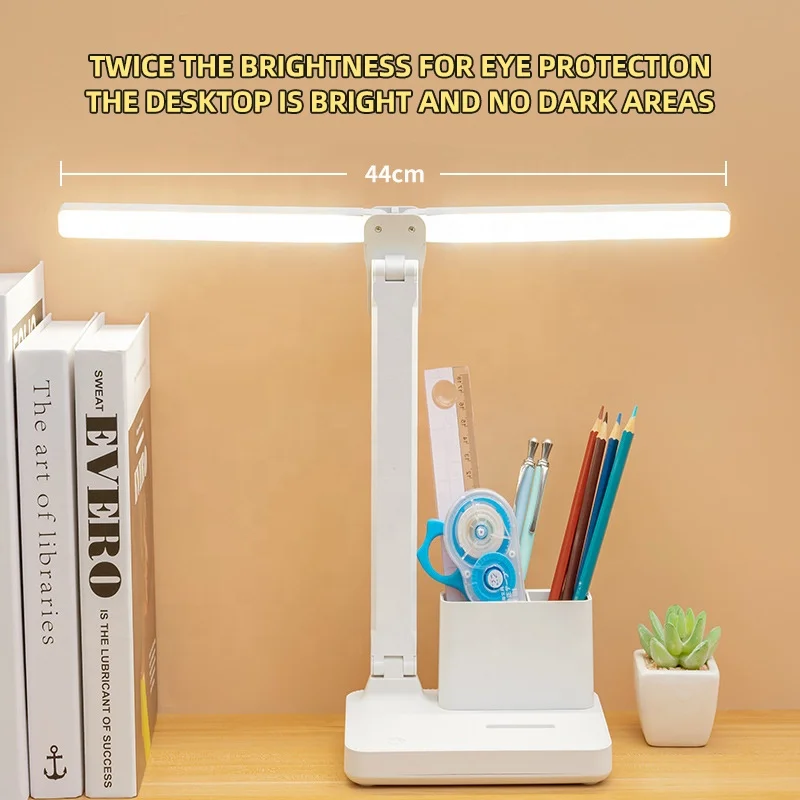 OEM Original Double Head Light LED Charging Desk Lamp Multifunctional 360 Degree Flexible Desk Lamp Mini Reading Night Light