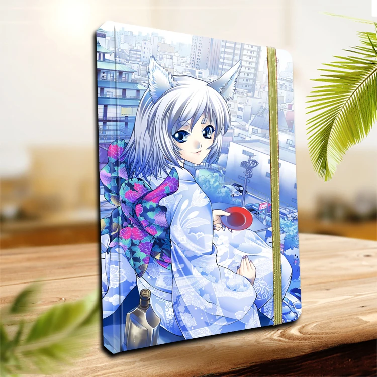 Cartoon Student A5 Anime Paper cute notebook with elastic band