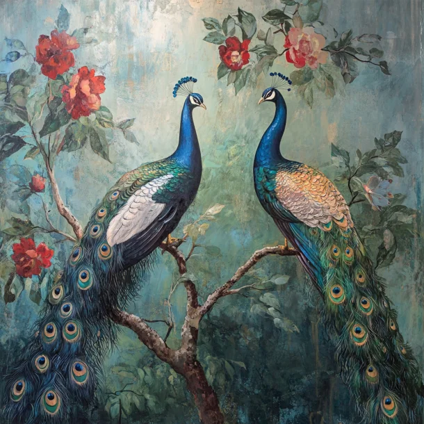 Pink Wallpaper Wholesale Cheap Price Peacock Living Room Bedroom Decor Wall Textile